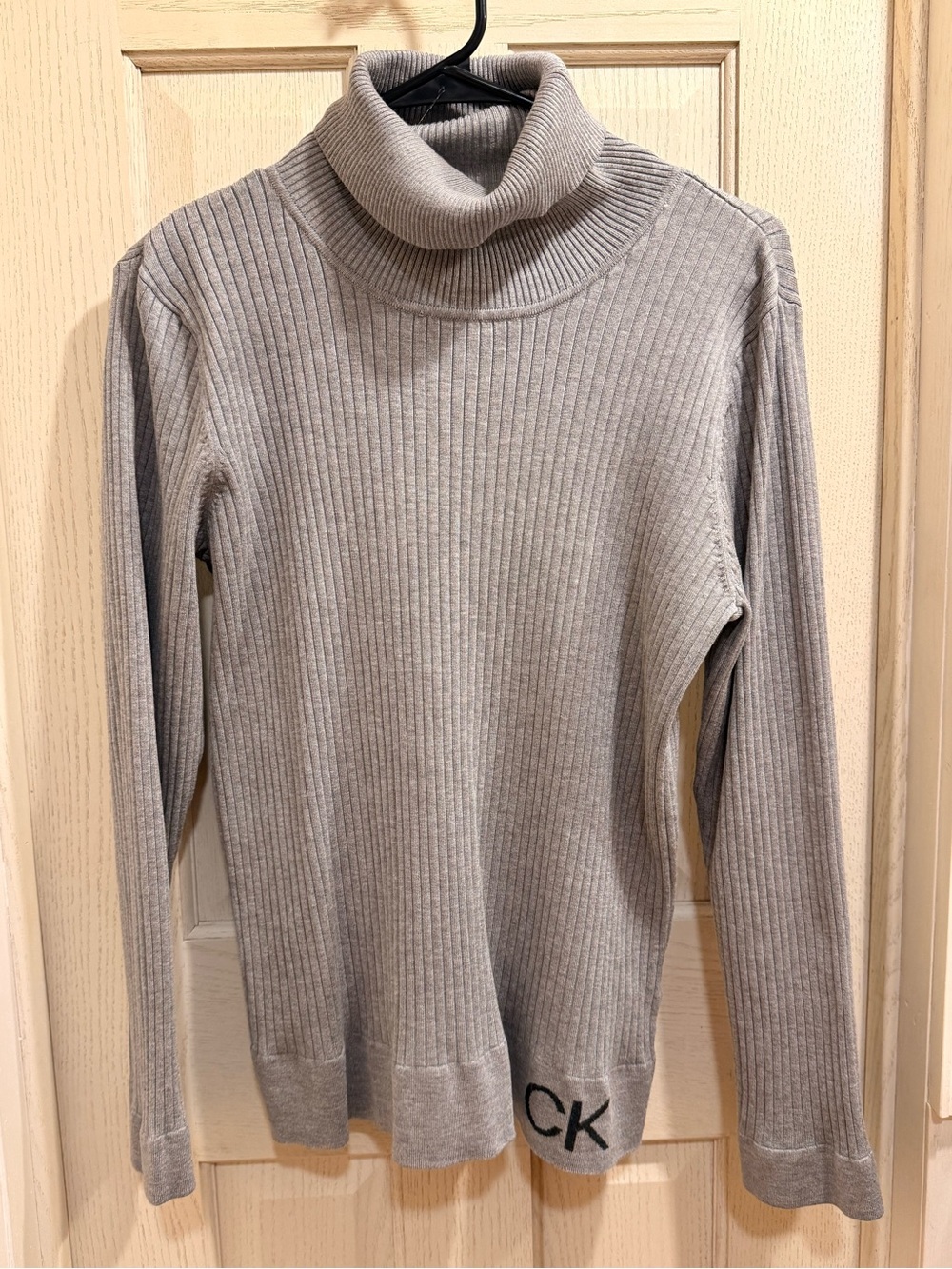 Calvin Klein Gray Ribbed Turtleneck Sweater